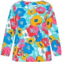 Usha Blusa 'Fashion Look' azure / azul claro / amarelo / rosa