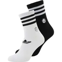 Adidas Meias Embroidered Football Crew Socks 2 Pairs mulheres - Preto - L