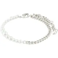 Pilgrim Pulseira 'Relando' prata / branco pérola