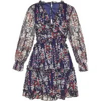Usha Vestido 'Fashion Look' navy / verde / vermelho / vermelho vinho