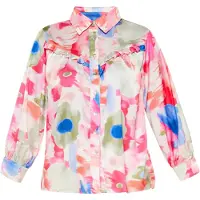 Usha Blusa azul escuro / verde claro / rosa / branco