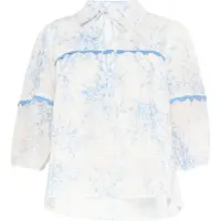 Usha Blusa azul claro / branco