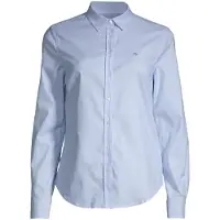 Gant para mulher. 4300141 Camisa Oxford de corte justo azul (38), Casual, Algodão, Manga comprida