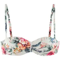 LASCANA Top de biquíni creme / verde escuro / laranja / rosa