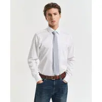 Gant para homem. 3230300 Camisa Slim Fit de cetim branco (XS), Casual, Sapatos de Festa, Algodão, Clássico, Manga comprida