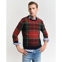 Gant para homem. 8030223 Camisola xadrez vermelha (M), Vermelho, Casual, Lã