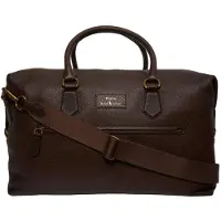 Ralph Lauren para homem. 405962459002 Saco de viagem em pele granulada castanha (OSFA), Marrom, Casual