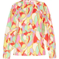 Usha Blusa amarelo / verde claro / vermelho / branco