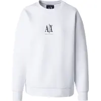 Armani Exchange para mulher. XW000821AF10818U0002 Camisola com gola redonda branca (XL), Branco, Casual, Esportivo, Algodão, Multisport