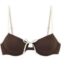 Copenhagen Studios Top de biquíni 'Mix-Kini' castanho escuro / branco lã