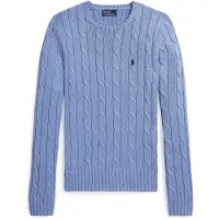 Ralph Lauren para mulher. 211971869009 Camisola de algodão em ponto de tricô torcido azul (S), Casual, Clássico, Manga comprida