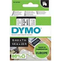 Dymo 43613 fita preto sobre branco 6 mm (7M)