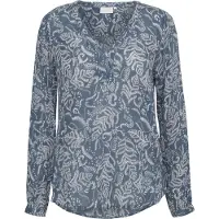 Kaffe Blusa 'Geisa' azul fumado / branco