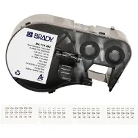 Brady M4-131-498 etiquetas de tecido de vinil preto sobre branco 25,4 mm x 12,7 mm