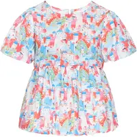 NALLY Blusa 'Fashion Look' azul claro / rosa claro / vermelho claro / branco