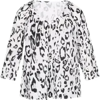 NAEMI Blusa 'Fashion Look' preto / branco