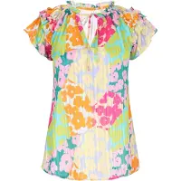 NAEMI Blusa 'Fashion Look' azul claro / amarelo claro / verde claro / laranja