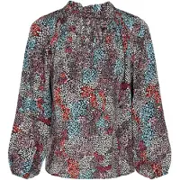 NALLY Blusa 'Fashion Look' azul céu / rosa escurecido / vermelho escuro / preto