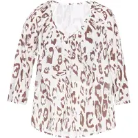 Faina Blusa 'Fashion Look' mocha / branco