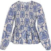 Faina Blusa 'Fashion Look' bege / bege claro / navy
