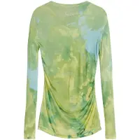 Desigual , Suéter fino drapeado aquarela, Viscose, Verde, XS