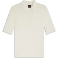 BOSS para mulher. 50543977 Polo Fugano branco (M), Casual, Algodão, Manga curta