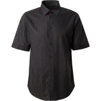 Armani Exchange para homem. XM001935AF16631UC001 Camisa jacquard preta (S), Preto, Casual, Algodão, Manga curta