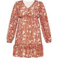 Usha Vestido 'Fashion Look' castanho ferrugento / branco