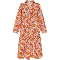 Gaya Vestidos camiseiros 'Casual' laranja / pó / vermelho escuro / branco