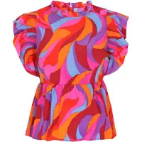 NAEMI Blusa 'Fashion Look' azul / laranja / rosa claro / vermelho