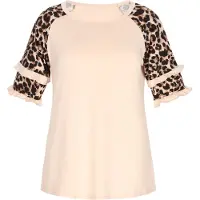NAEMI Blusa 'Fashion Look' nude / castanho / preto
