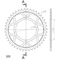 Supersprox Roda Dentada Traseira Steel Suzuki 525x43 Rfe480x43blk