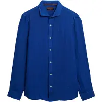 Superdry para homem. M4011054A Camisa Vacation Linen azul (M), Casual, Linho, Manga comprida