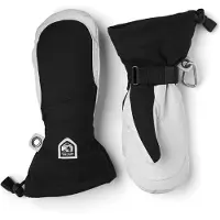 Hestra - Luvas ski mulher - Mitt Army Leather Heli Ski W Black/Offwhite para Mulher - Tamanho 8 - Preto