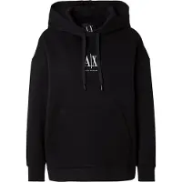 Armani Exchange para mulher. XW000823AF10818UC001 Camisola preta com logótipo (M), Preto, Casual, Esportivo, Algodão, Multisport