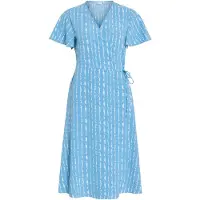 Vila Vestido Midi De Manga Curta Lovie Wrap