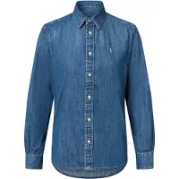Ralph Lauren para mulher. 211969458001 Camisa de ganga de corte justo azul (44), Casual, Algodão, Denim, Manga comprida