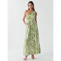 BWLDR Vestido 'LEYLA' oliveira / branco natural