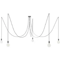 Creative Cables Luminária Pendente Spider 5 Falls With Light Bulb