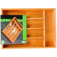 5 Five Bandeja De Armazenamento De Talheres De Bambu 35x25 Cm