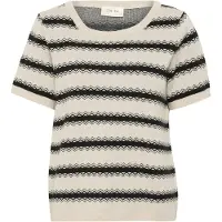 Cream Pullover 'Dela' preto / branco casca de ovo