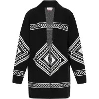 IZIA Casaco de malha preto / branco
