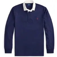 Ralph Lauren para homem. 710717115025 Pólo de râguebi azul-marinho icónico (S), Casual, Algodão, Manga comprida
