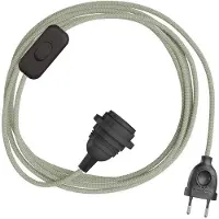 Creative Cables Quebra-luz Snakebis Zig-zag E14-chicote De Fios Com Suporte De Lâmpada. Cabo De Tecido Zigue-zague E Ficha Bipolar 1.8 M