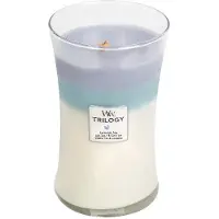 Woodwick Trilogy Vela perfumada Calming Retreat com pavio de madeira 609,5g