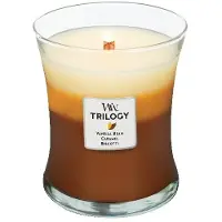 Woodwick Candela profumata in vetro Hourglass Trilogy Cafe Sweets 275 g
