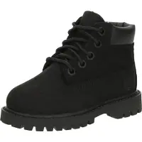 Timberland unisex para criança. TB1128070011 Bota Premium 6 Inch Lace Up em pele preta (29), Couro, Preto, Plano, Cordão, Casual, Outdoor, m