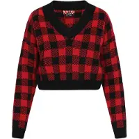 MyMo ROCKS Pullover vermelho escuro / preto