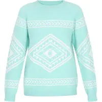 IZIA Pullover aqua / branco