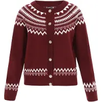 Dreimaster Maritim Casaco de malha vermelho escuro / branco